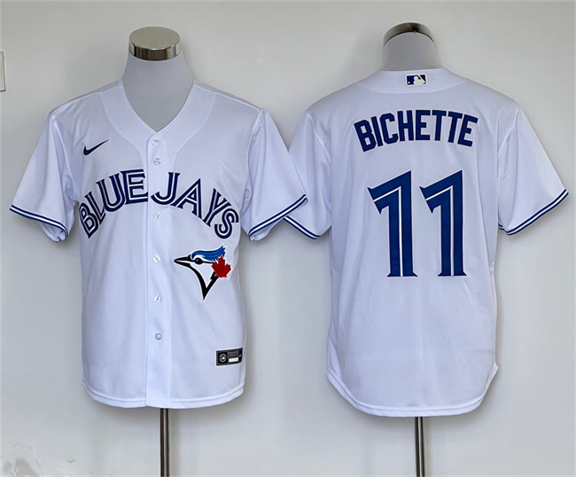 Men's White Toronto Blue Jays #11 Bo Bichette Cool Base Stitched Baseball Jersey